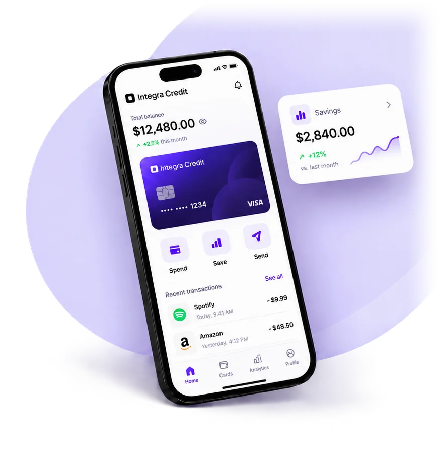 Integra Credit account on a phone